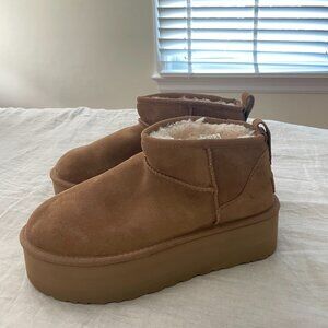UGG Ultra Mini Platform Boot in Chestnut